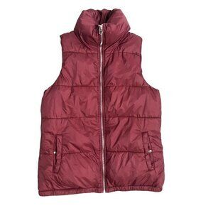 Old Navy Women’s Size XS Red‎ Royal Velvet Full Zip Puffer Vest